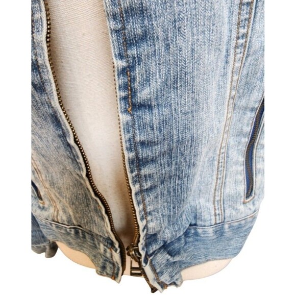 Hamsa Gold Patch Denim Jacket Size Small Marianne Protection Hand Of Fatima - Picture 3 of 9